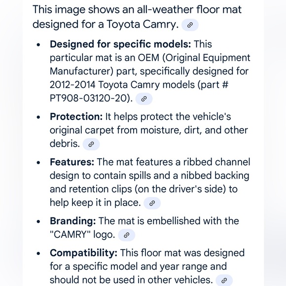 Toyota Camry 2012-2014 Water-Repellant Black Car Floor Mat - Picture 6 of 6